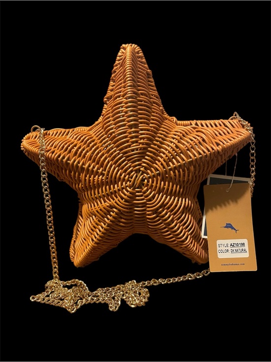 Tommy Bahama Handbags - Tommy Bahama Viral Starfish Wicker Crossbody Bag Chain Strap Gold Tone NWT